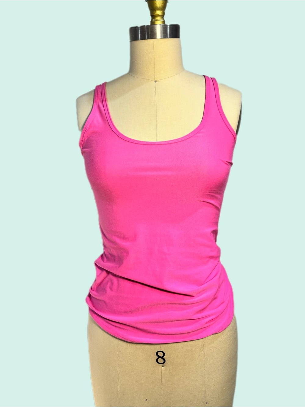 Women's Hot Pink Tank Top - Classic Scoop Neck